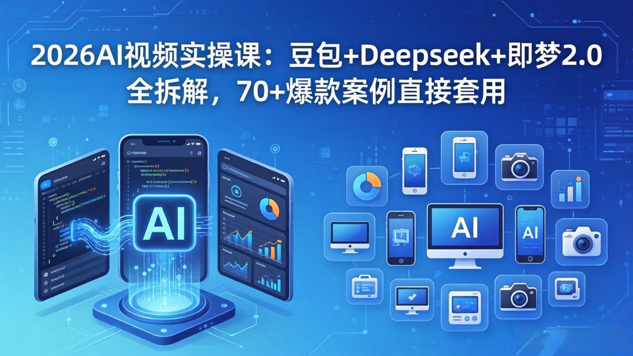 2026AI视频实操课：豆包+Deepseek+即梦2.0全拆解，70+爆款案例直接套用-时光论坛