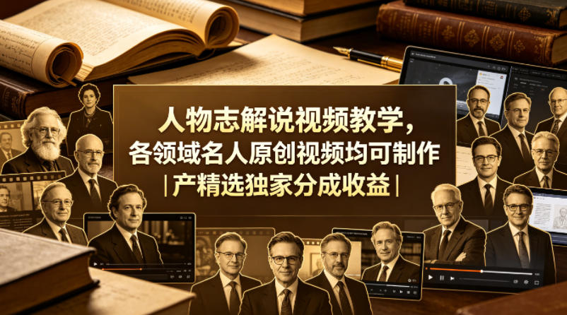 人物志解说视频教学，各领域名人原创视频均可制作丨精选独家分成收益(更新0430)-时光论坛