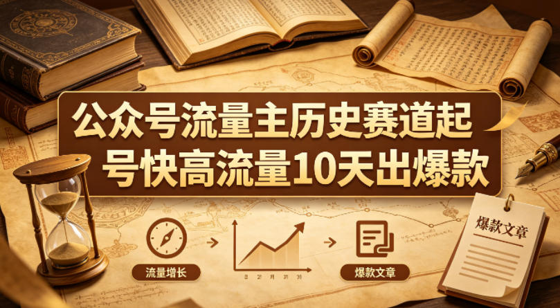 公众号流量主之历史赛道，起号快+高流量，10天就能出爆款！-时光论坛