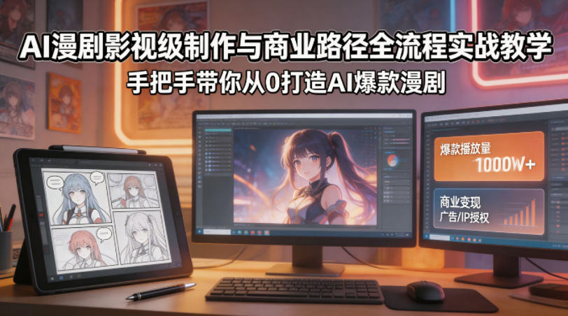 AI漫剧影视级制作与商业路径全流程实战教学，手带你从0打造AI爆款漫剧-时光论坛