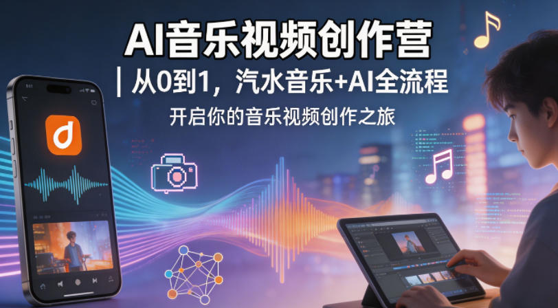AI音乐视频创作营｜从0到1，汽水音乐+AI全流程，开启你的音乐视频创作之旅-时光论坛