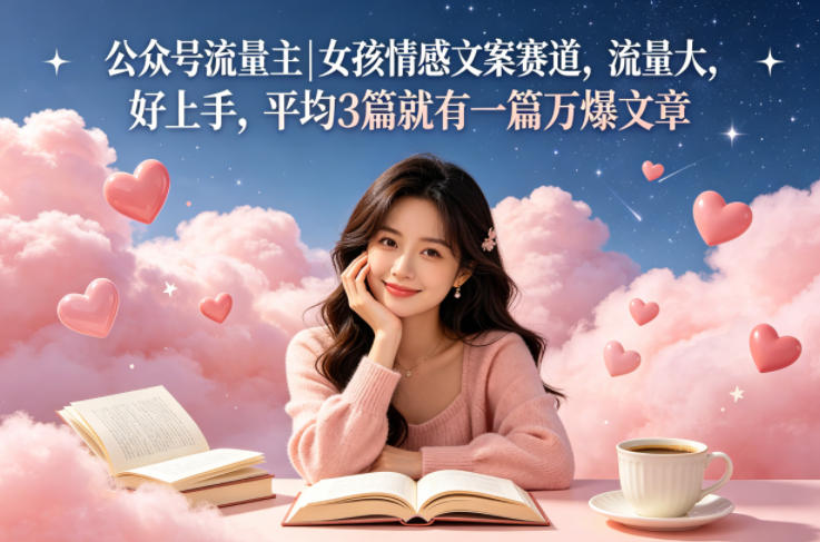 公众号流量主女孩情感文案赛道，流量大，好上手，平均3篇就有一篇万爆文章-时光论坛