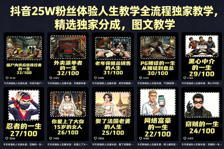 抖音25W粉丝体验人生教学全流程独家教学，精选独家分成，图文教学-时光论坛