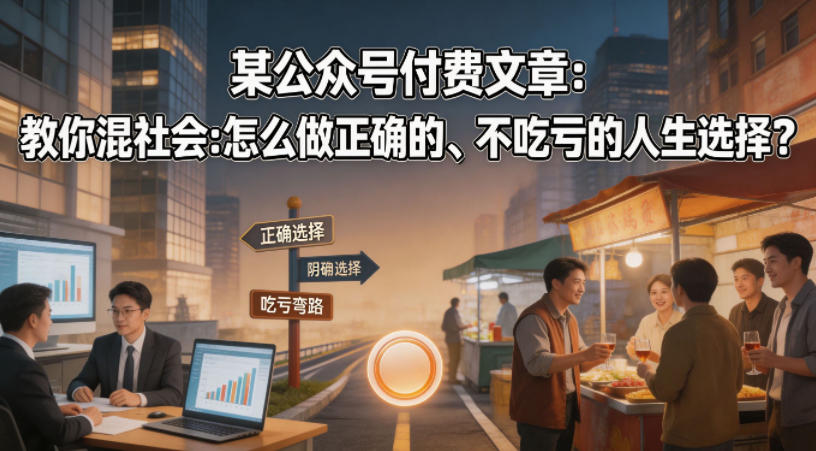 某公众号付费文章：教你混社会：怎么做正确的、不吃亏的人生选择？-时光论坛