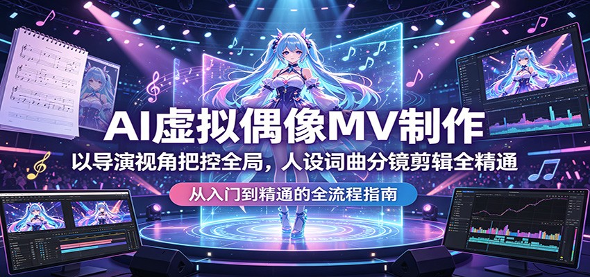 AI虚拟偶像MV制作：以导演视角把控全局，人设词曲分镜剪辑全精通-时光论坛