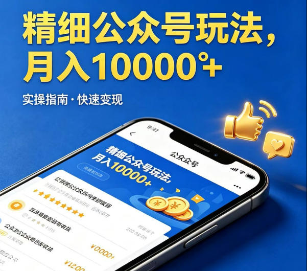 精细化公众号玩法，我们给你提供文章，你来负责发布，收益可观，月入1W+【揭秘】-时光论坛
