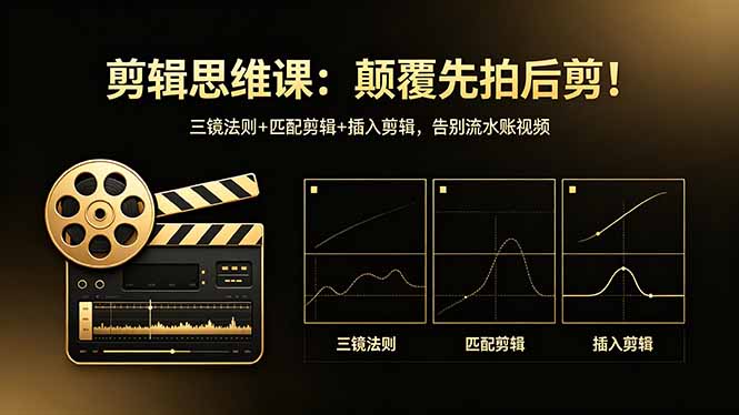 剪辑思维课：颠覆先拍后剪！三镜法则+匹配剪辑+插入剪辑，告别流水账视频-时光论坛