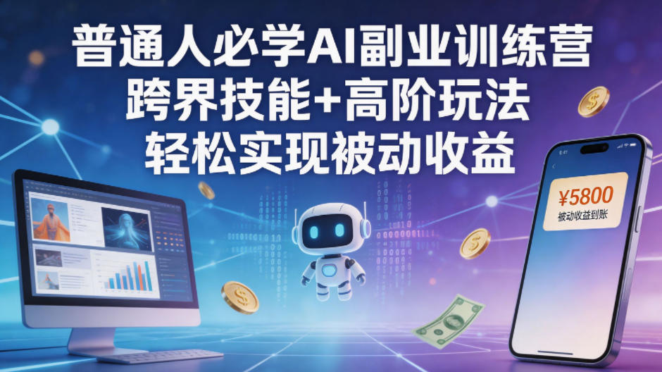 普通人必学AI副业训练营跨界技能+高阶玩法轻松实现被动收益-时光论坛