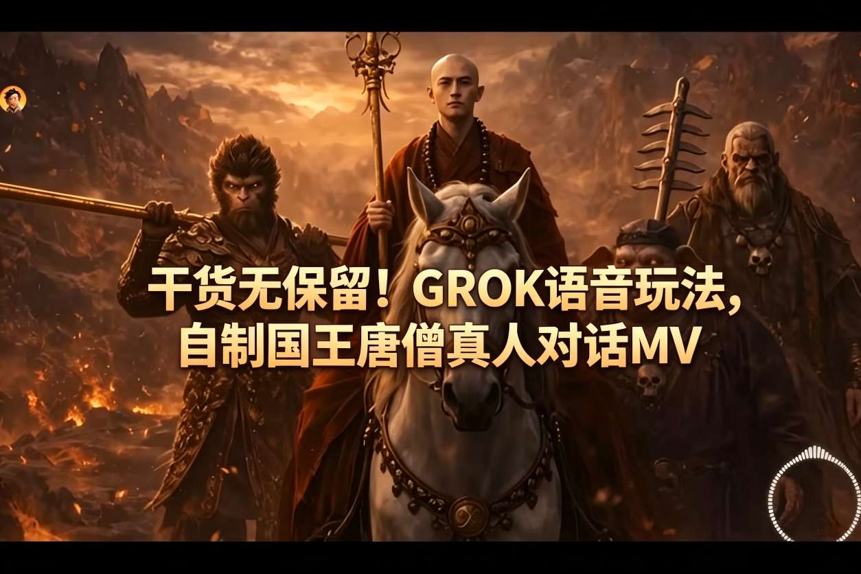 干货无保留！GROK语音玩法，自制国王唐僧真人对话MV-时光论坛